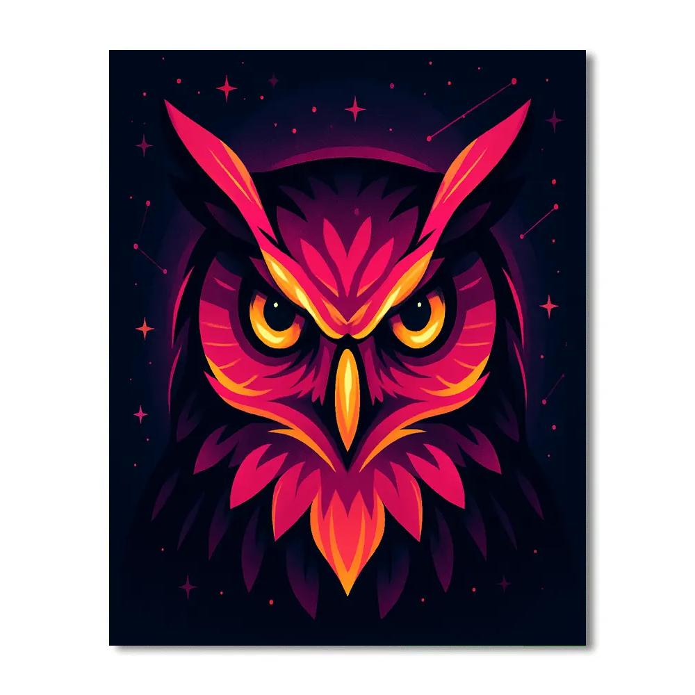 Midnight Owl Vector Number painting