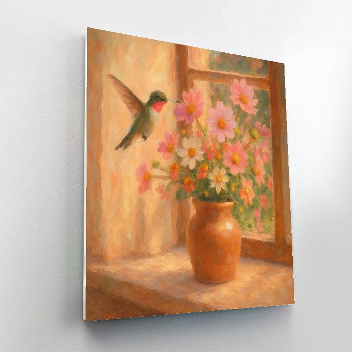 Hummingbird Tea By Blooming Window paint by color