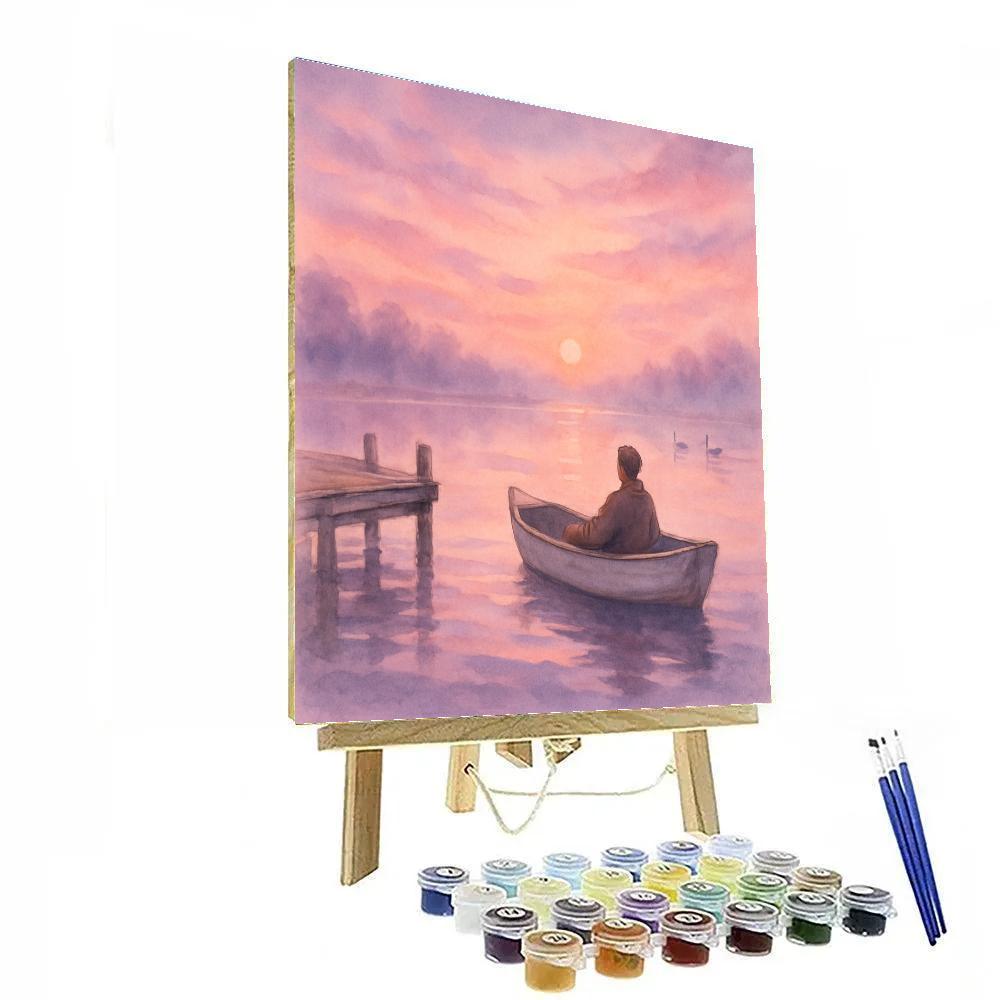 Rowboat Under Lavender Skies Paint by numbers art