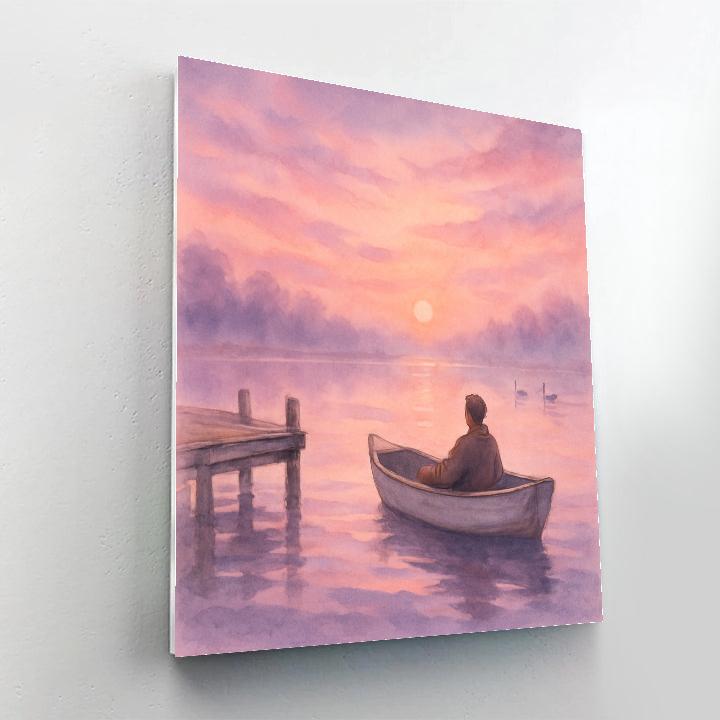 Rowboat Under Lavender Skies Paint by numbers art