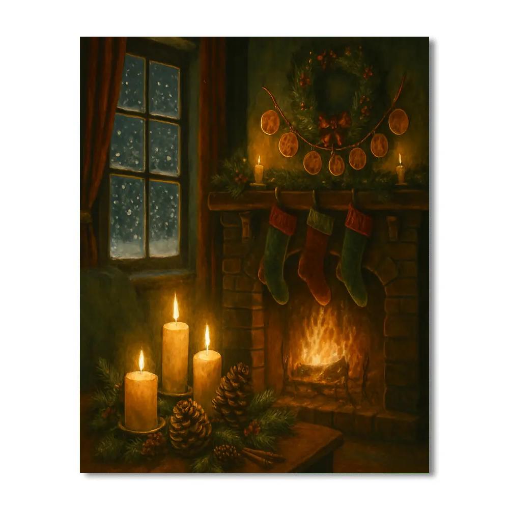 Christmas Ember Hearth paint by numbers