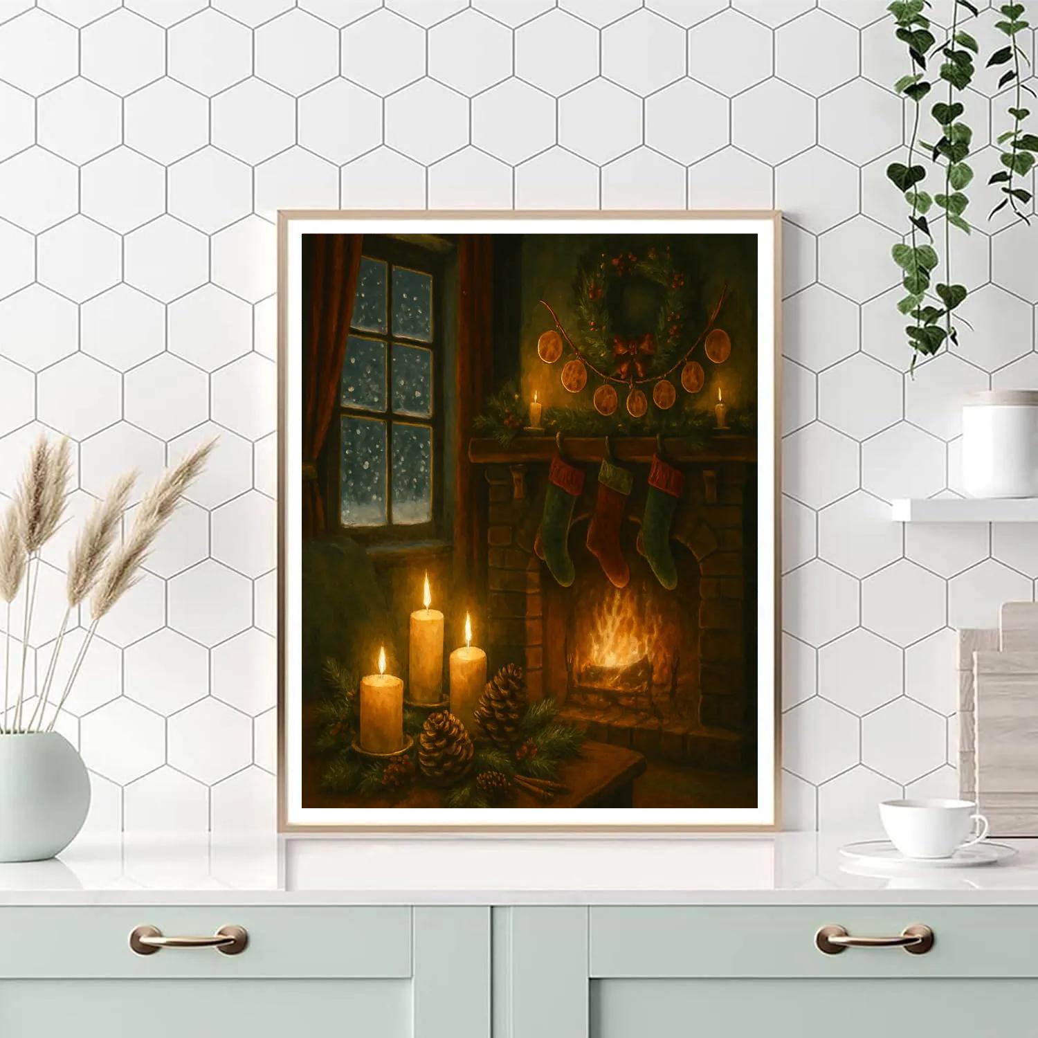 Christmas Ember Hearth paint by numbers