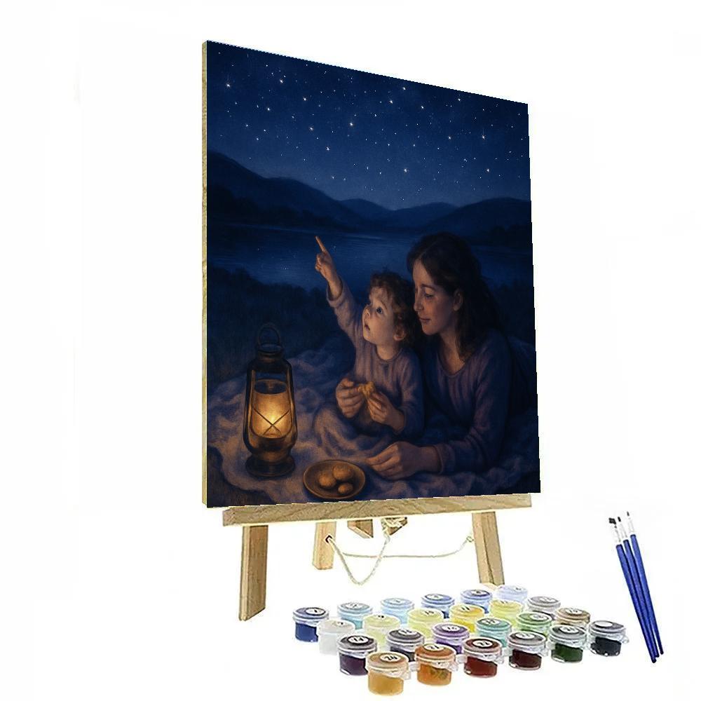 Mother And Child Starlit Picnic painting number kit
