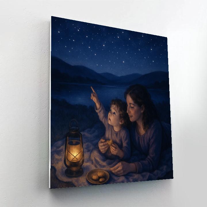 Mother And Child Starlit Picnic painting number kit