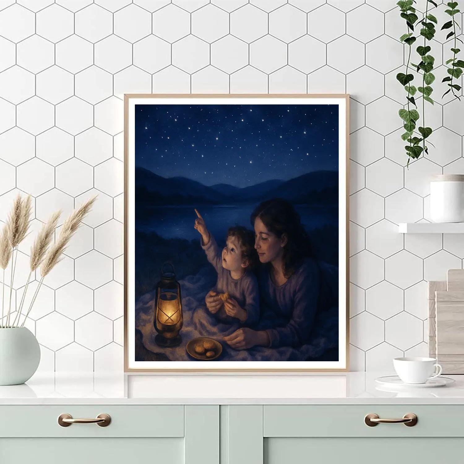 Mother And Child Starlit Picnic painting number kit