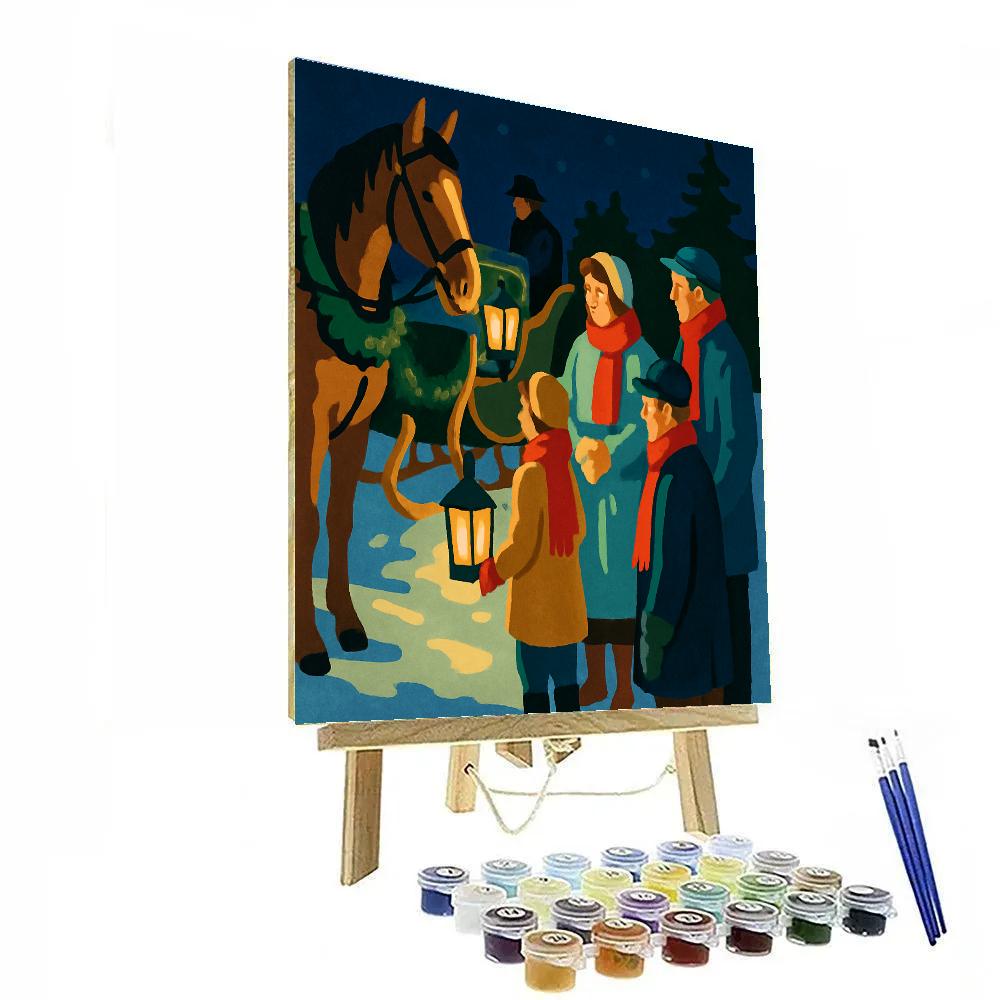 Midnight Sleigh Stop Painting by numbers kit