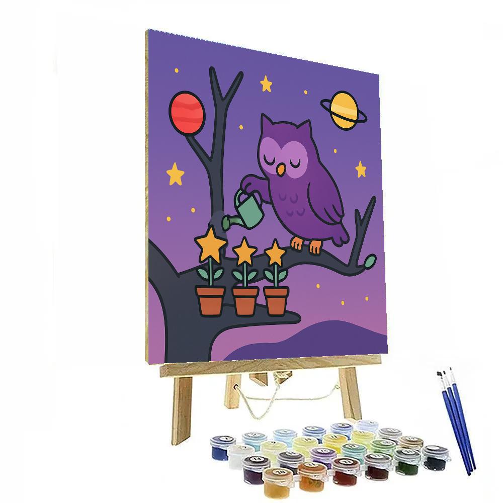 Galaxy Garden Wise Owl painting number kit