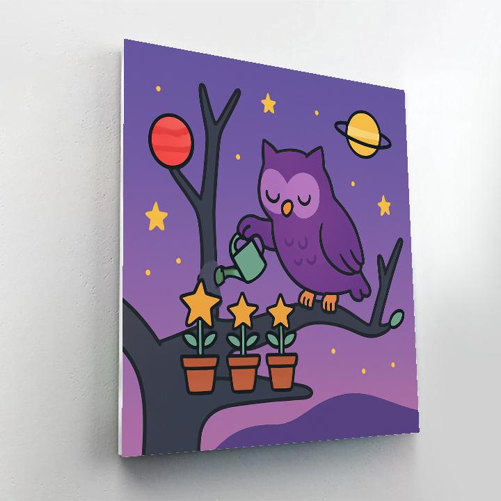 Galaxy Garden Wise Owl painting number kit