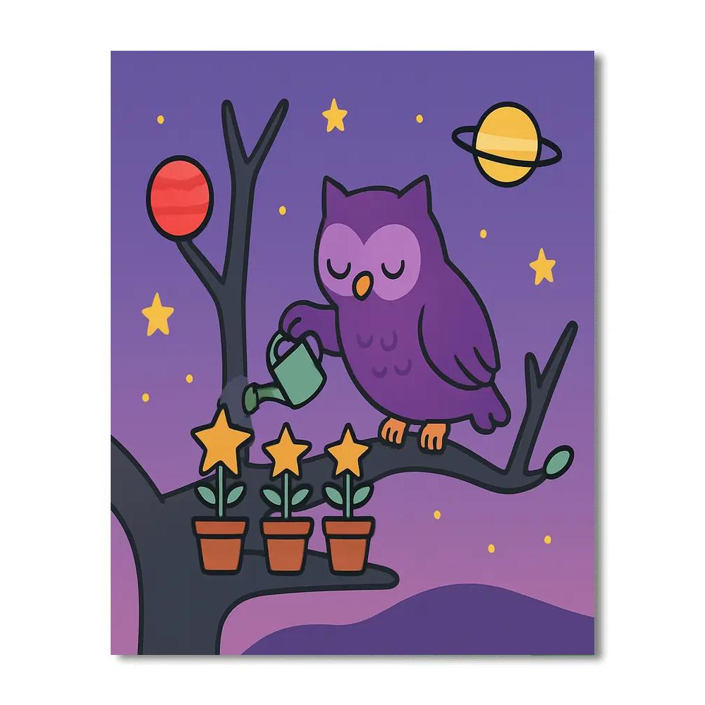 Galaxy Garden Wise Owl painting number kit