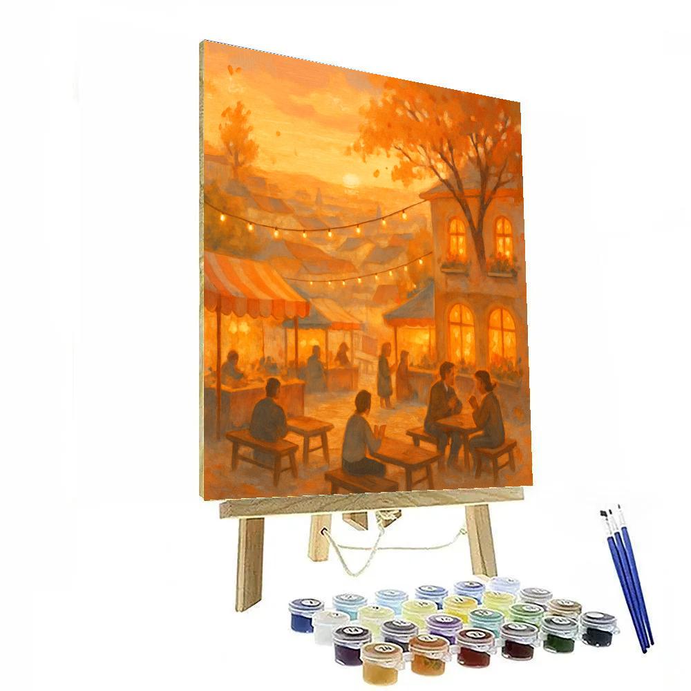 Sunset Market On Hill Number painting
