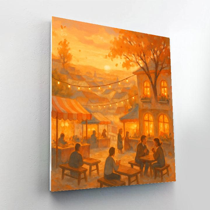 Sunset Market On Hill Number painting