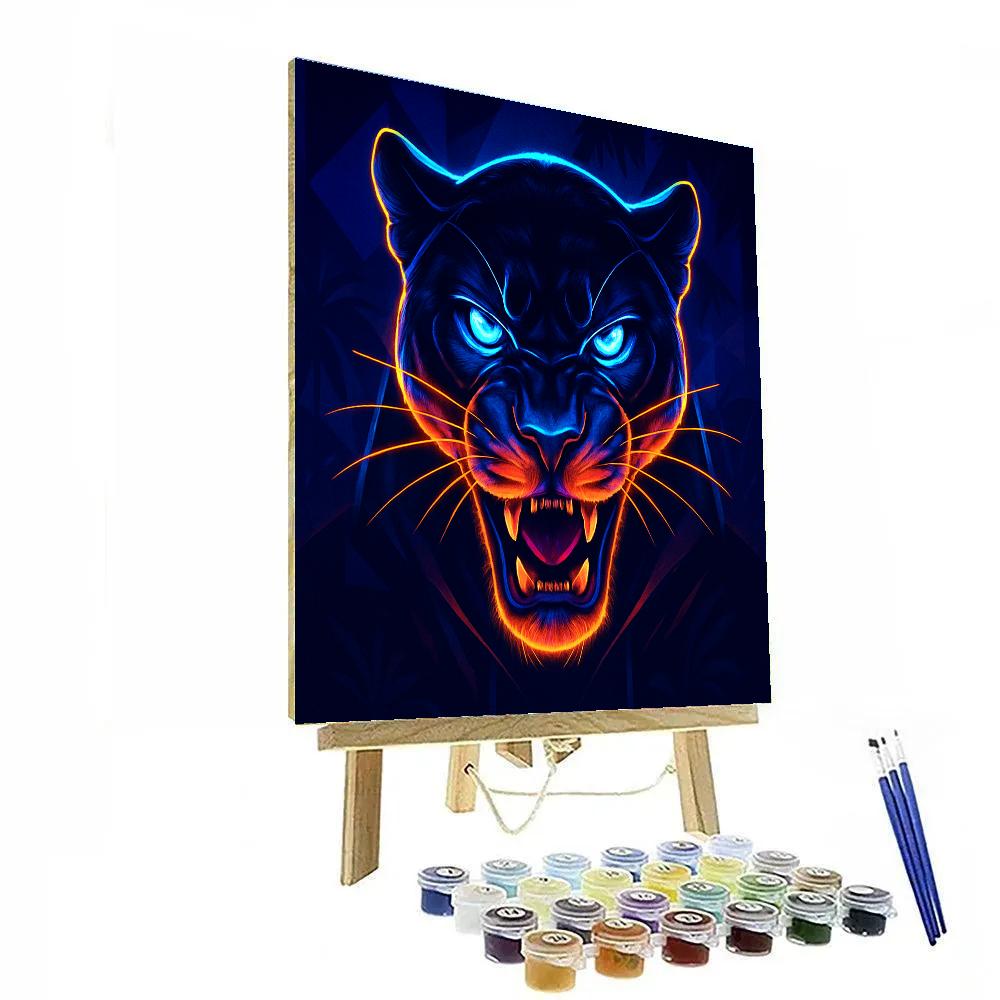Electric Panther Close Up Numbered painting kits