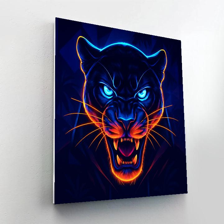 Electric Panther Close Up Numbered painting kits