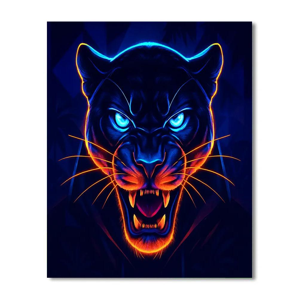 Electric Panther Close Up Numbered painting kits