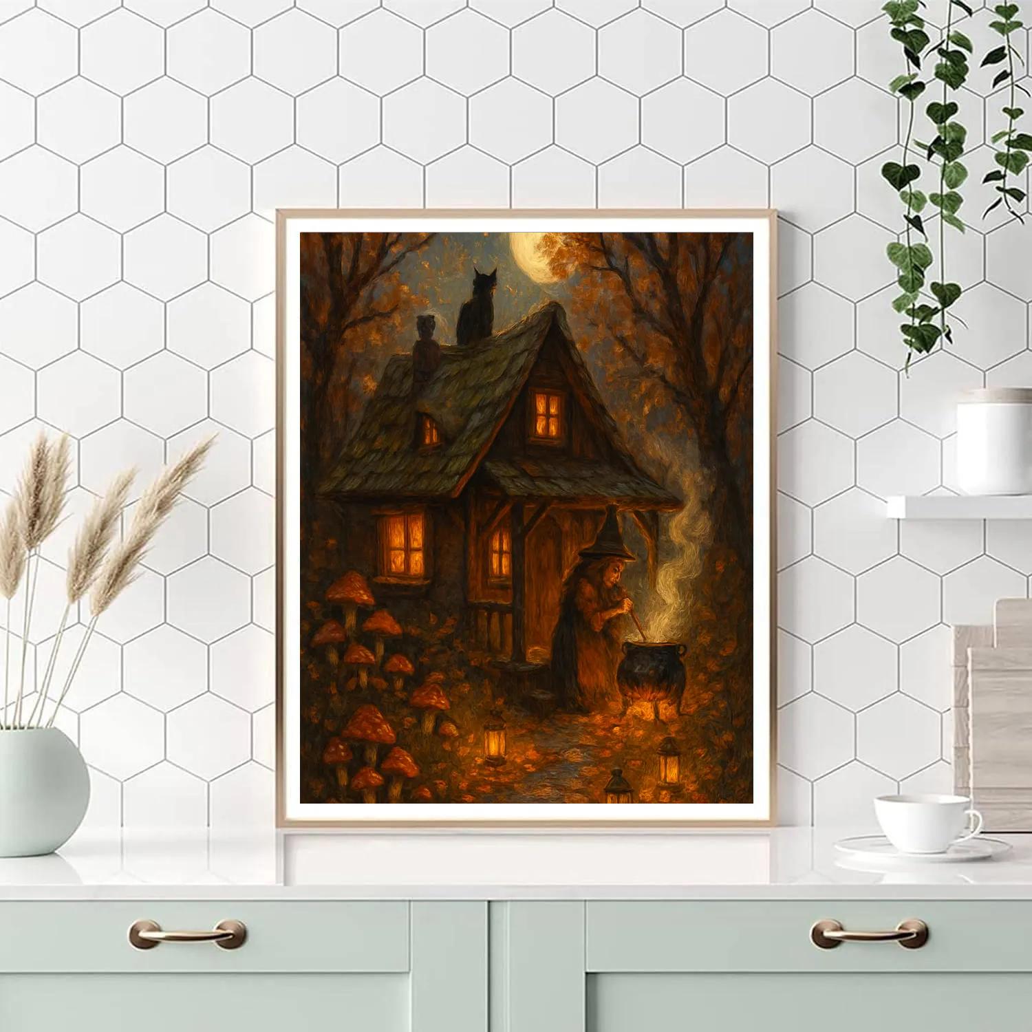 Wandering Witch Cottage Numbered painting kits