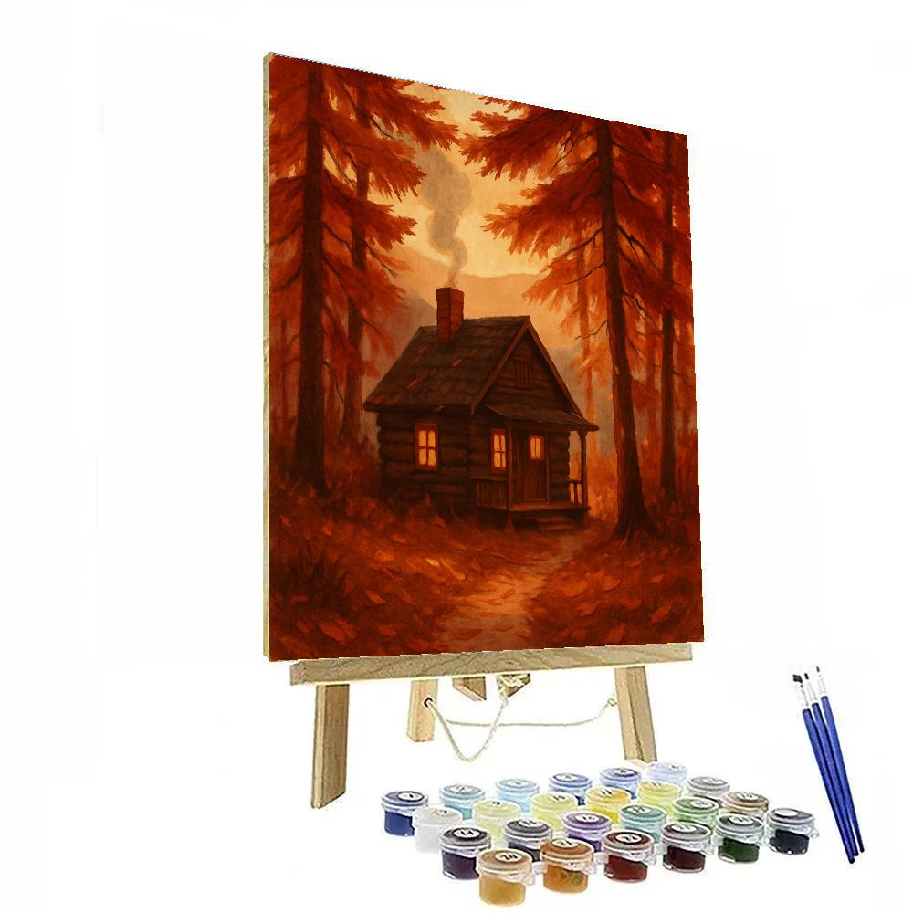 Cabin Beneath Copper Pines paint by color
