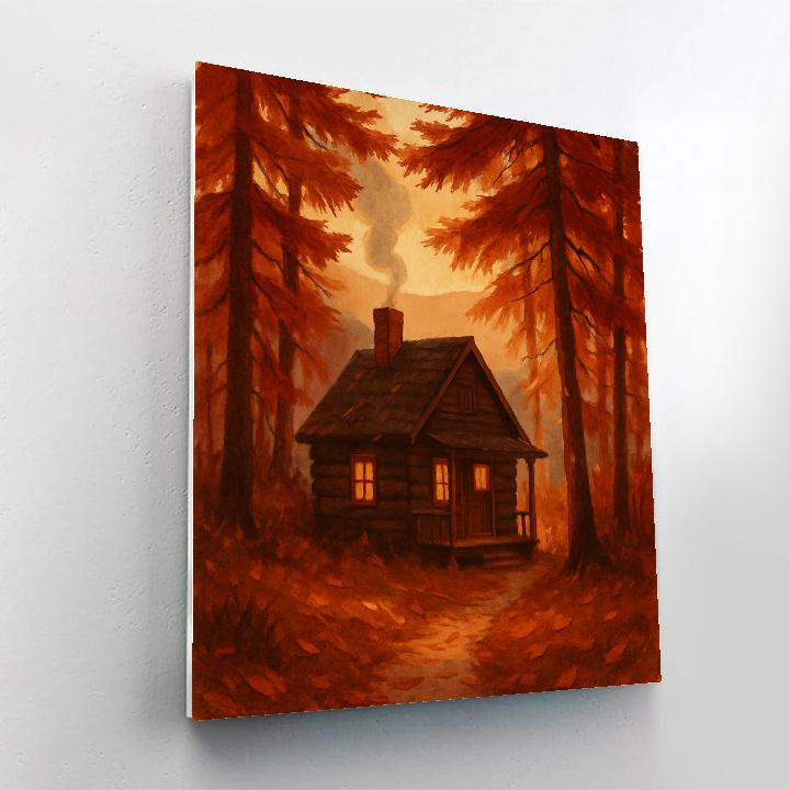 Cabin Beneath Copper Pines paint by color