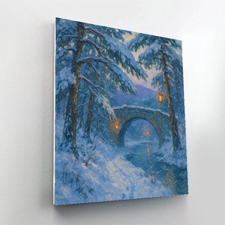 Forest Path To The Lantern Bridge Numbered painting kits