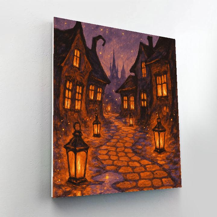Lanterns Over Cobblestone Avenue Paint by numbers kits