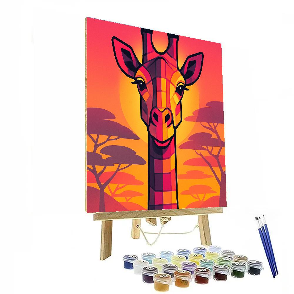 Geometric Giraffe Majesty Paint by numbers kits