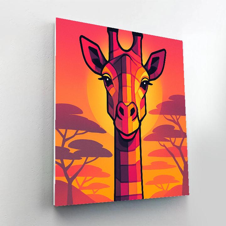 Geometric Giraffe Majesty Paint by numbers kits