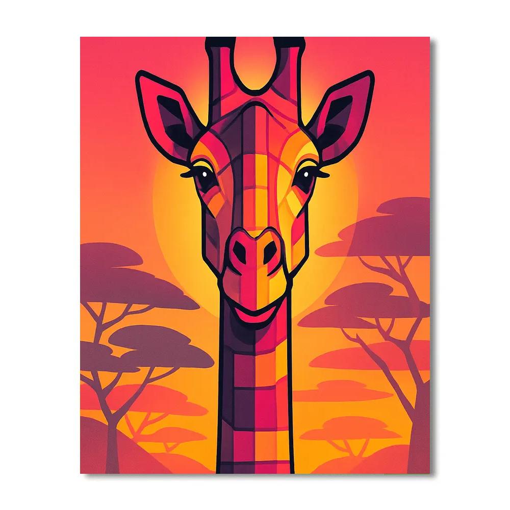 Geometric Giraffe Majesty Paint by numbers kits