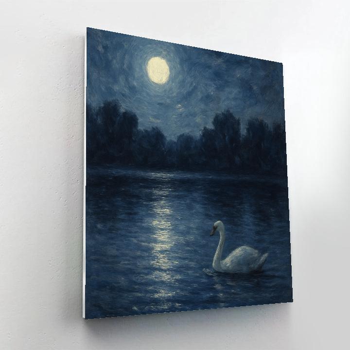 Moonlit Mirror Lake Scene Painting by numbers kit