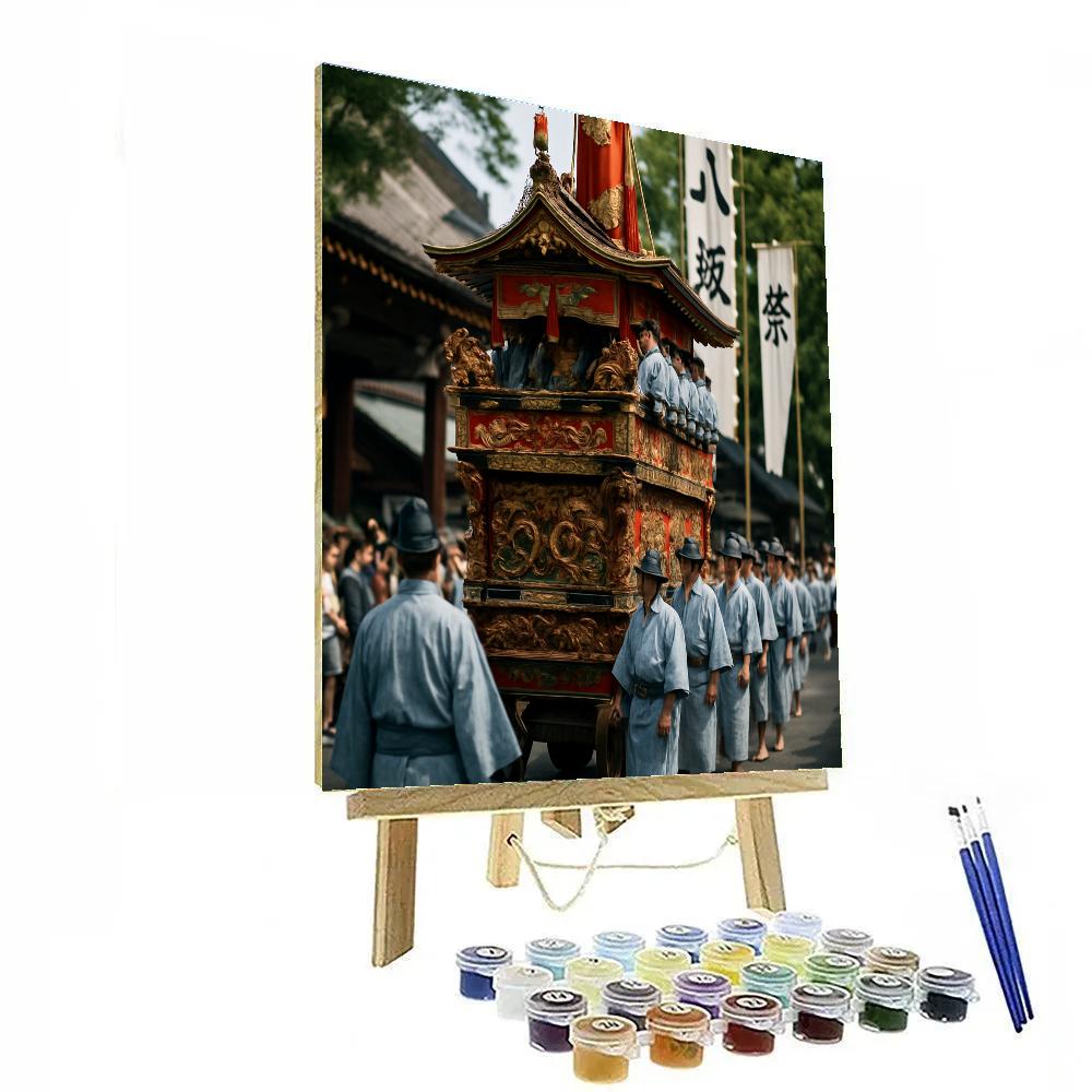 Gion Matsuri Procession On Kyoto Street Number painting