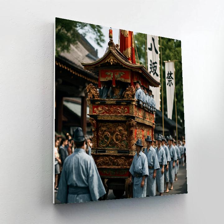 Gion Matsuri Procession On Kyoto Street Number painting