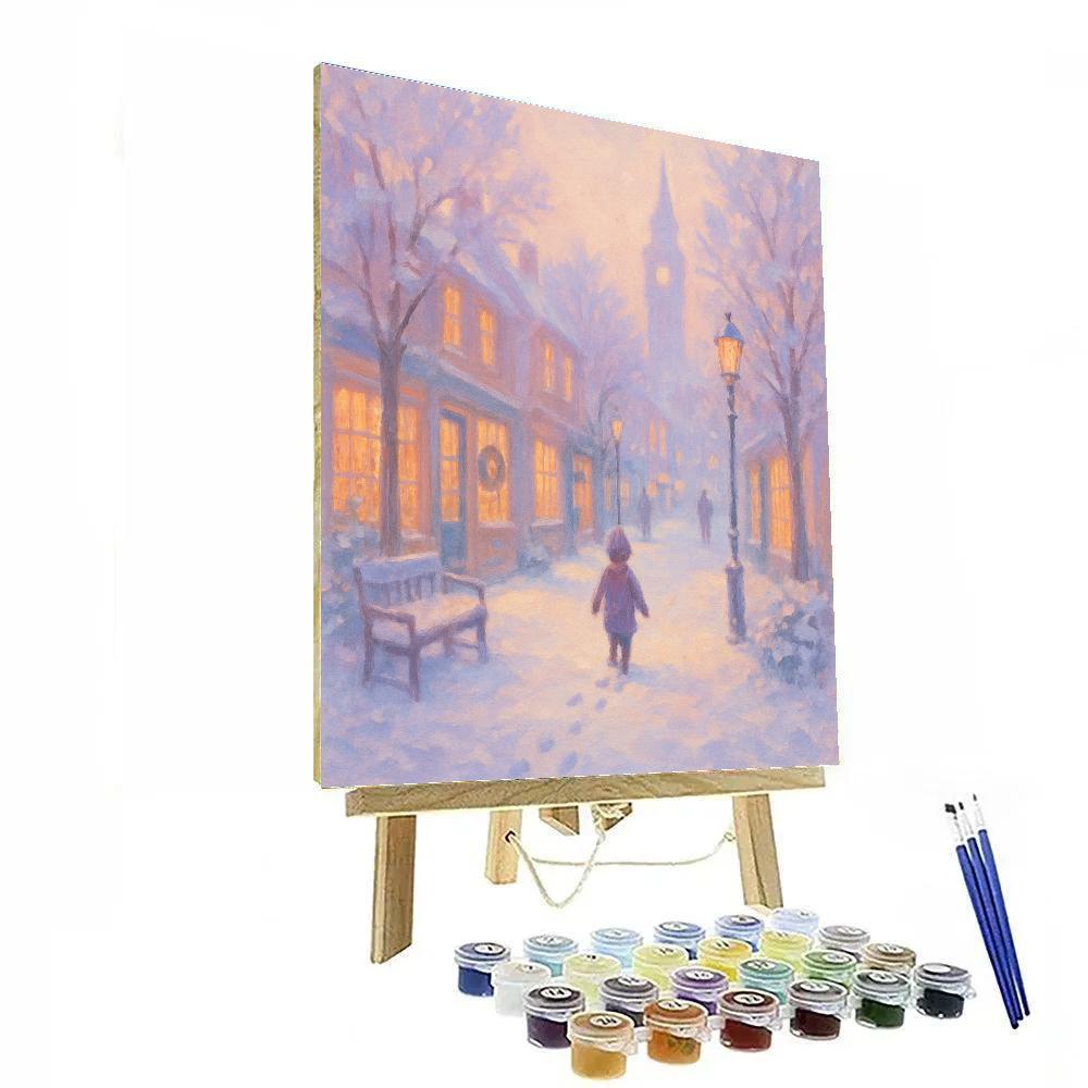 Quiet Snow Covered Lane paint by color