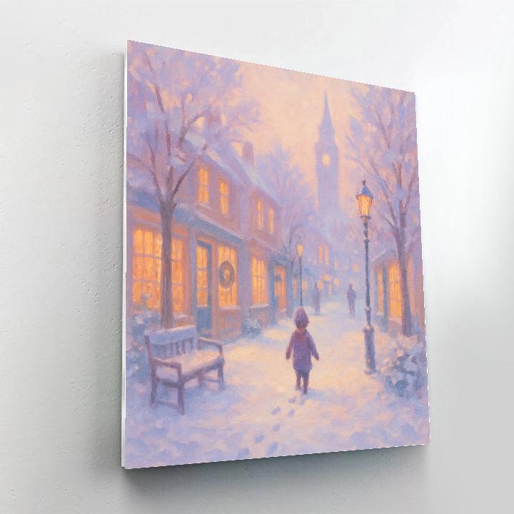 Quiet Snow Covered Lane paint by color