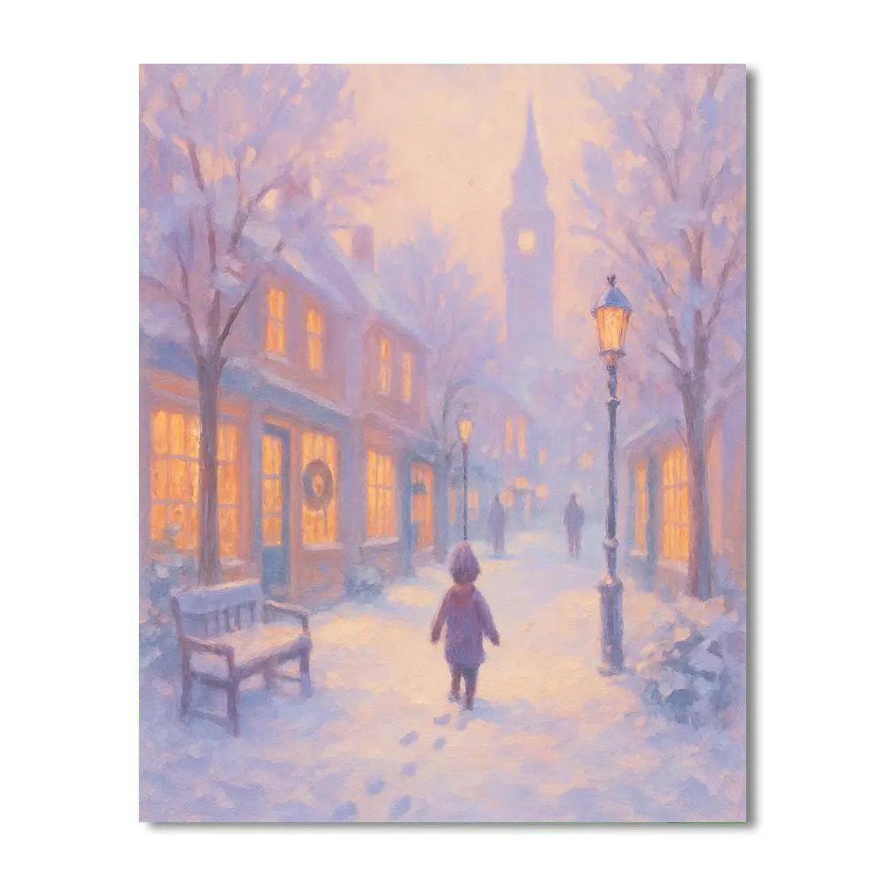 Quiet Snow Covered Lane paint by color