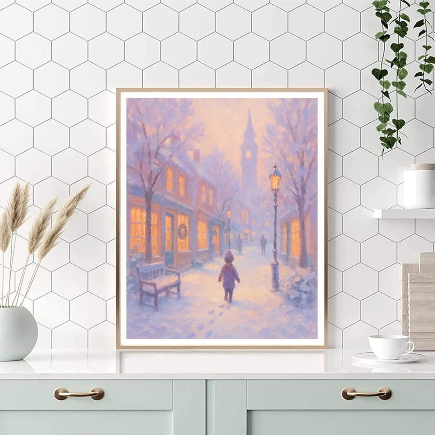 Quiet Snow Covered Lane paint by color