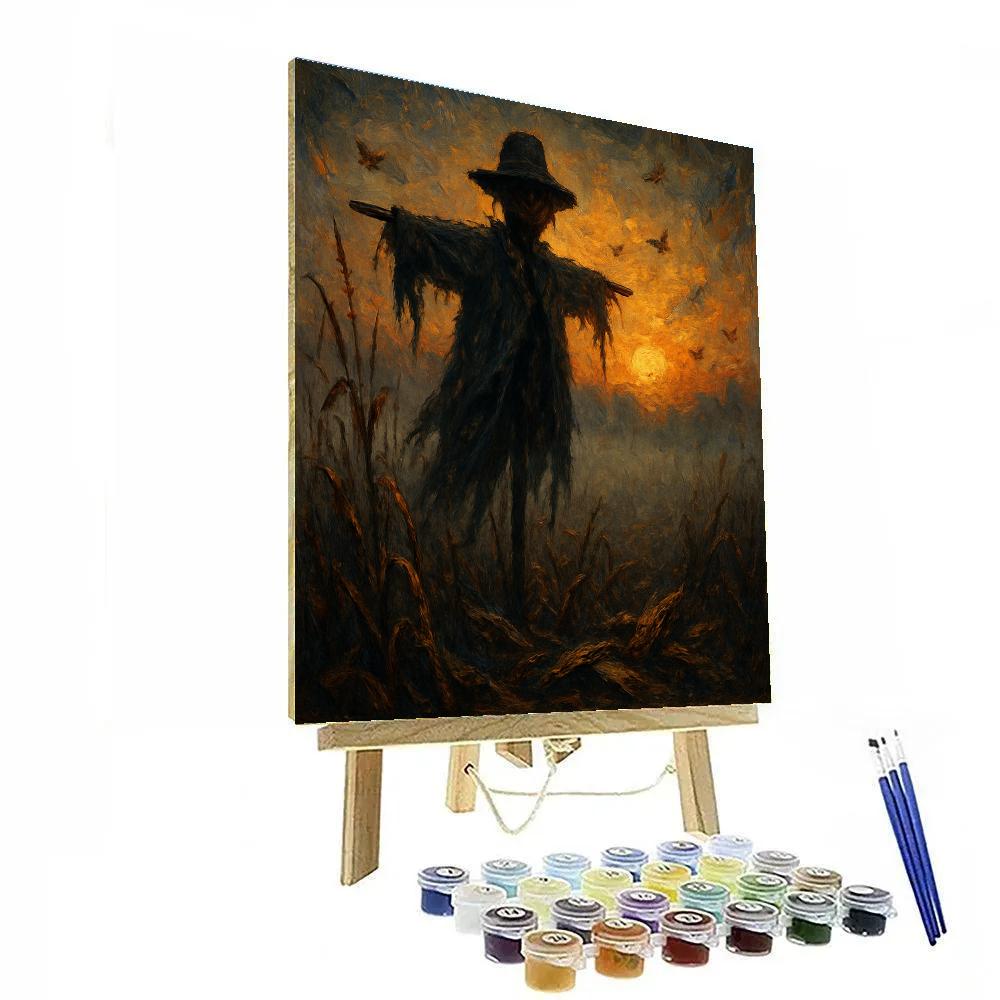 Scarecrow At Amber Dusk Number painting