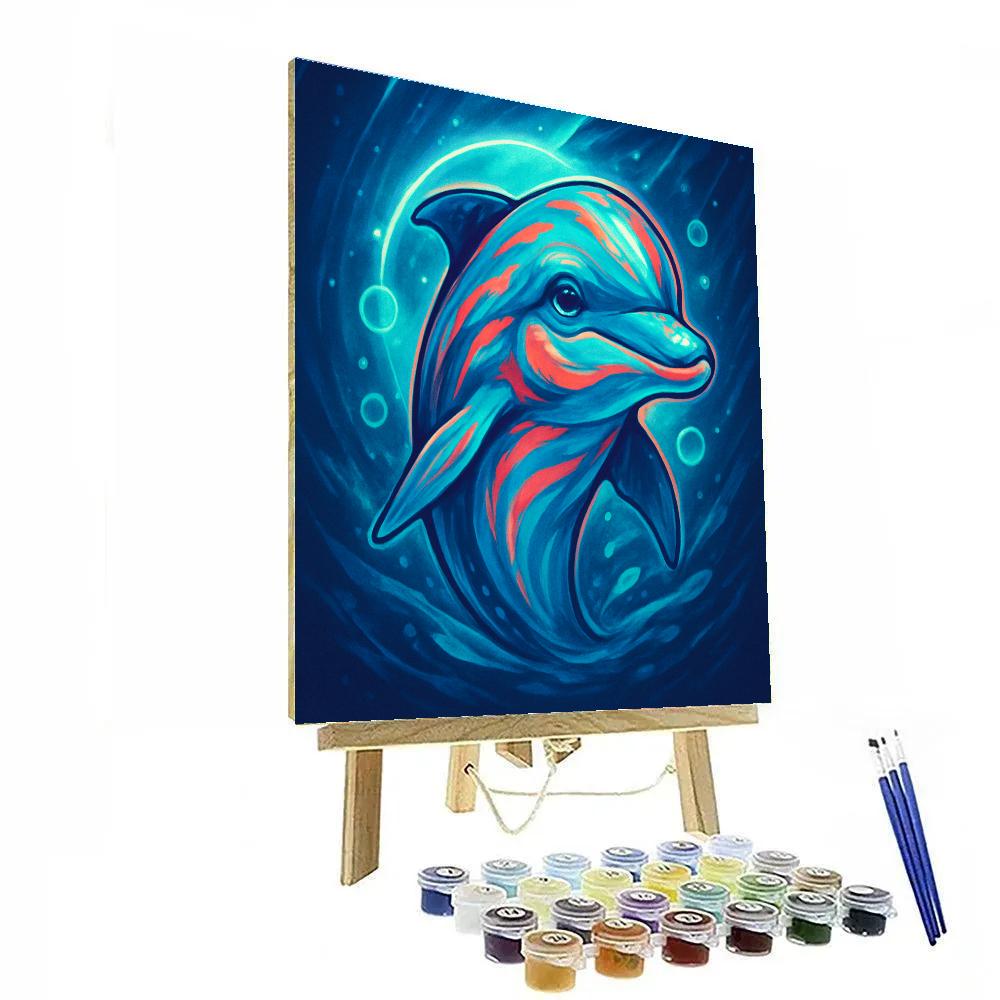 Vivid Surfing Dolphin Face painting number kit