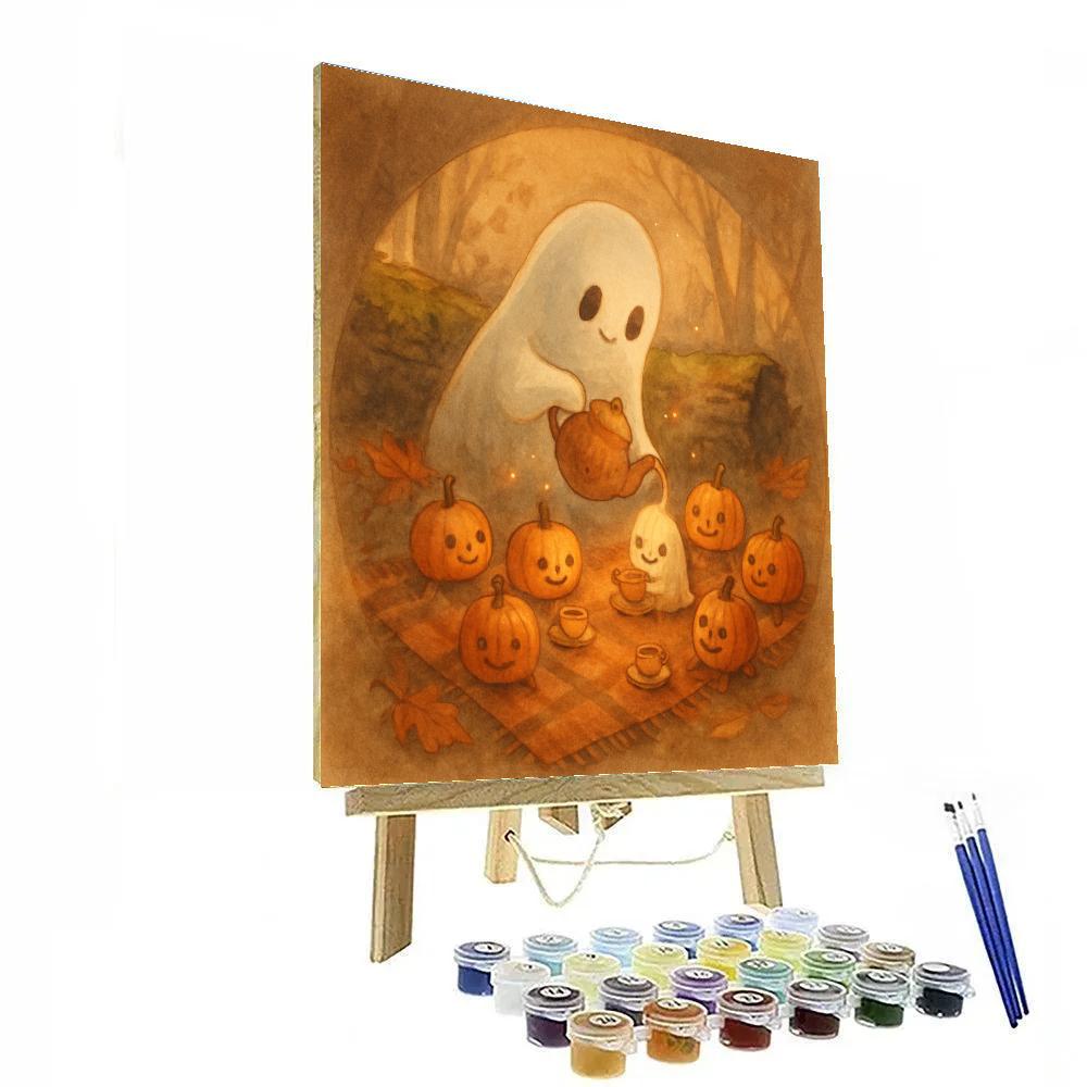 Cozy Ghost Tea Time Number painting