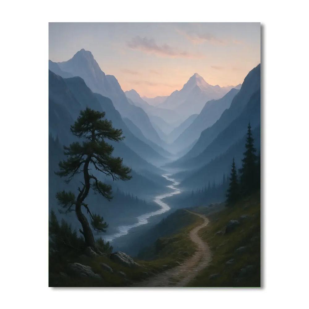 Mountain Skyline Reverie Number painting