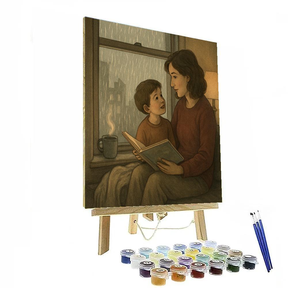 Rainy Day Window Cozy Reading paint by numbers