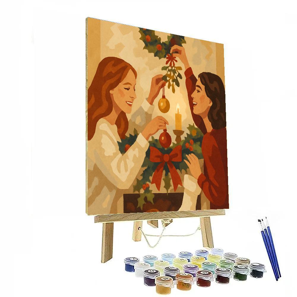 Ornaments And Mistletoe Moments painting number kit