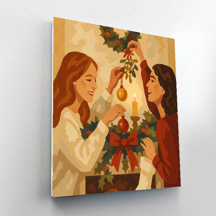 Ornaments And Mistletoe Moments painting number kit