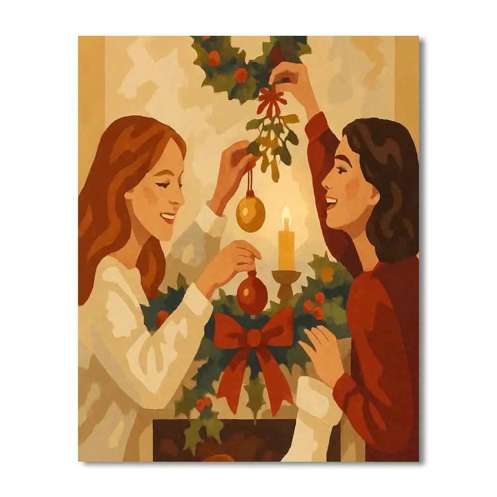 Ornaments And Mistletoe Moments painting number kit