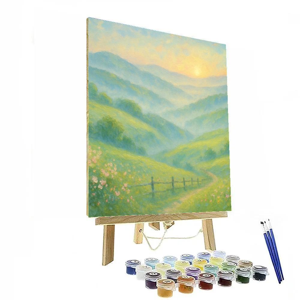 Rolling Hills Of Spring Mist paint by numbers