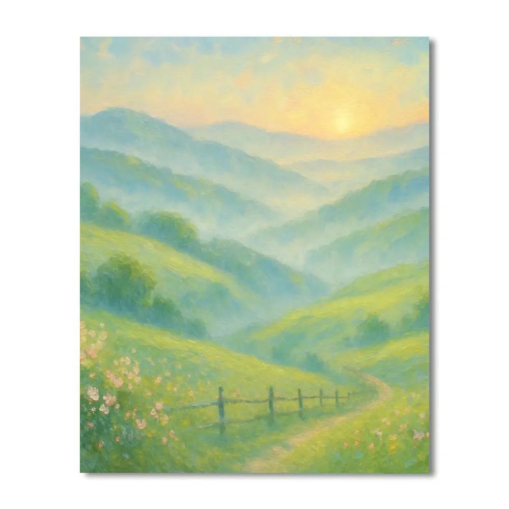 Rolling Hills Of Spring Mist paint by numbers