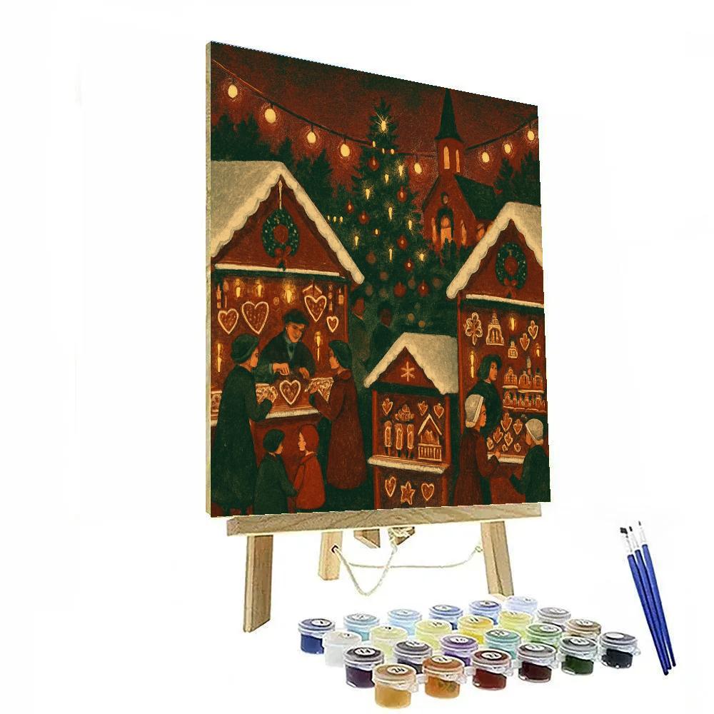 Gingerbread Market Evening DIY paint by numbers