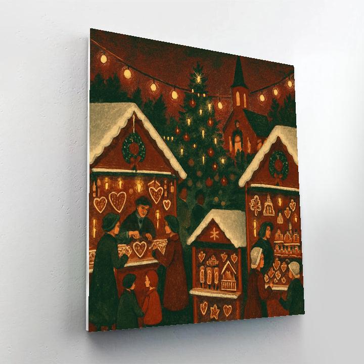 Gingerbread Market Evening DIY paint by numbers