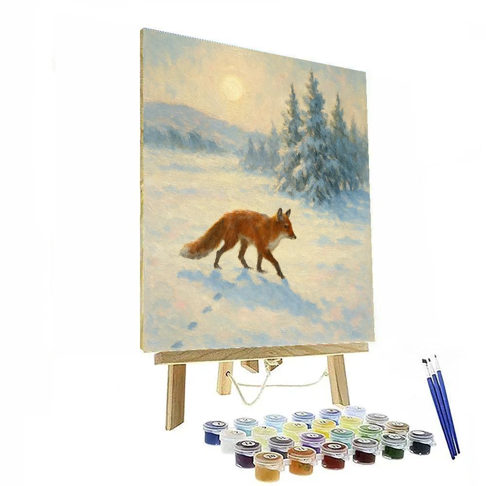 Fox Crossing The Silent Meadow Number painting