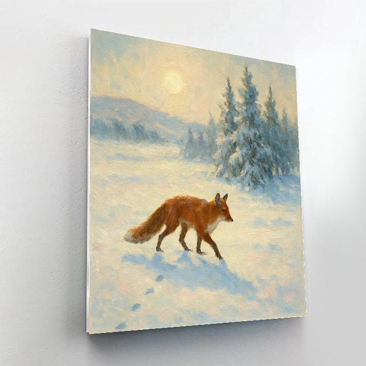 Fox Crossing The Silent Meadow Number painting