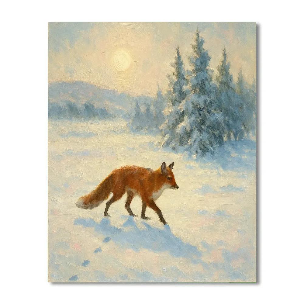 Fox Crossing The Silent Meadow Number painting