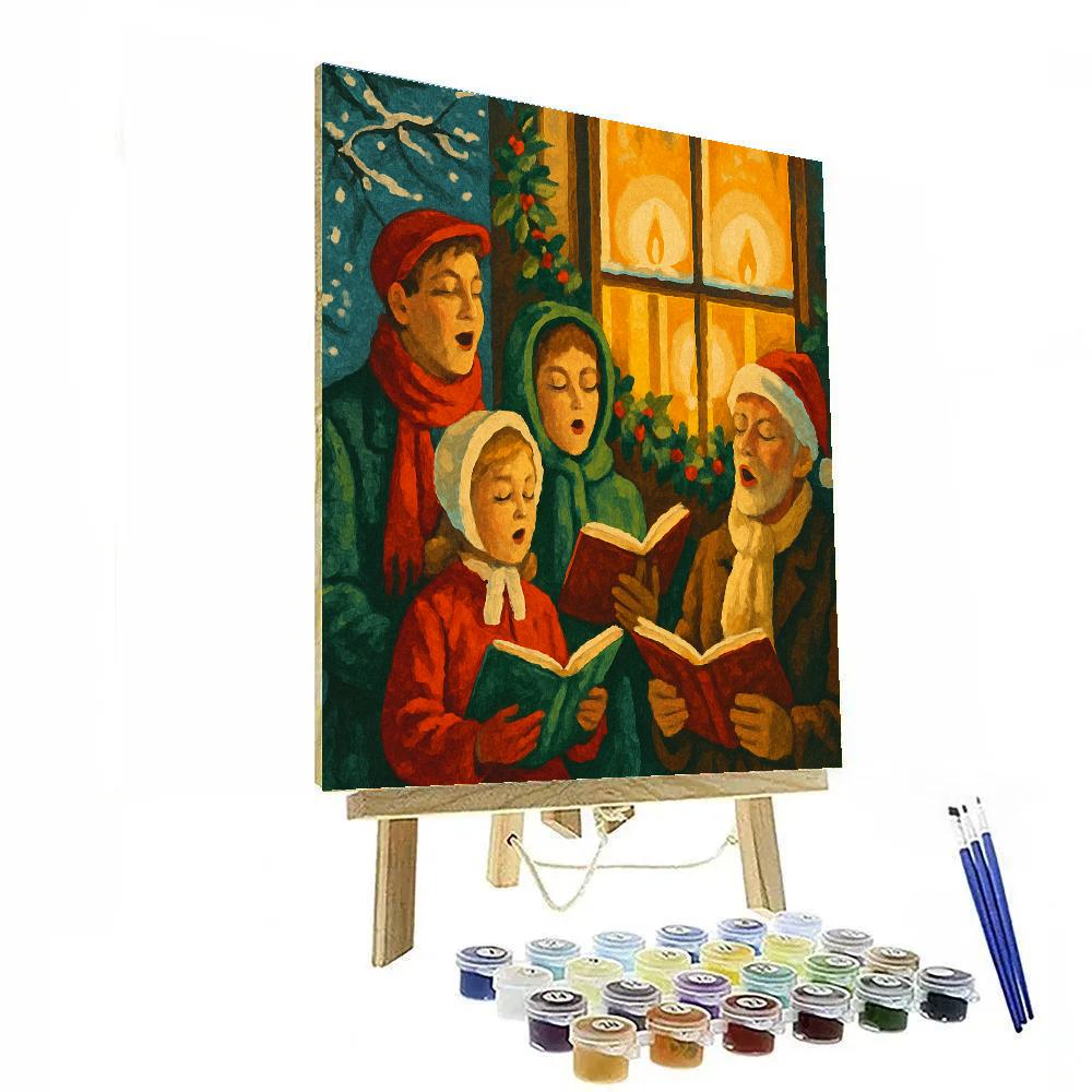 Candles And Caroling Glow paint by numbers