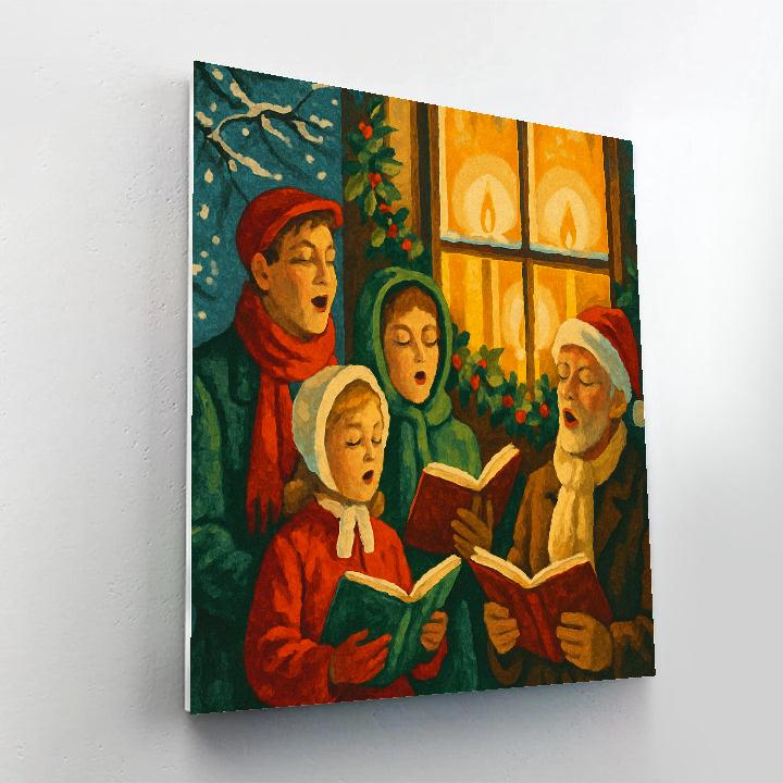 Candles And Caroling Glow paint by numbers